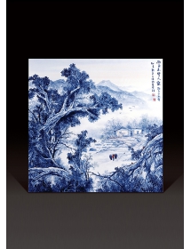青花斗彩·山里人家-劉建文