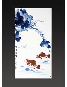 青花釉里紅·富貴繁榮-占建芳