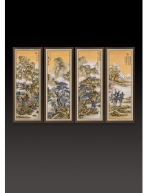 《锦绣天下》古画珐琅四季屏